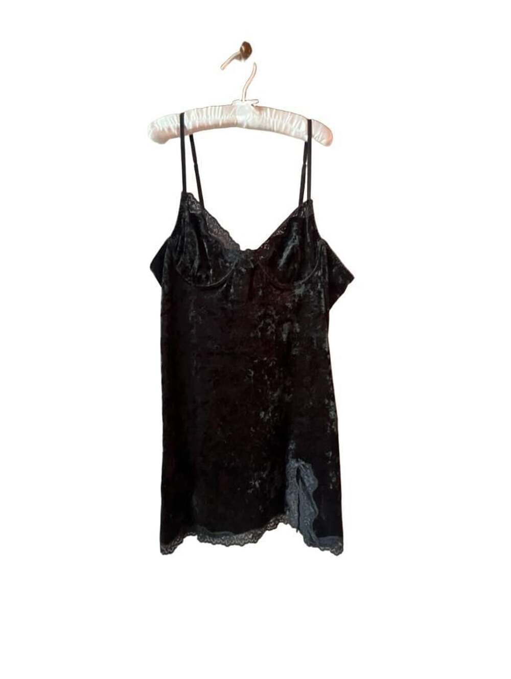 Black Velvet Underwire Slip Dress Size X-Large